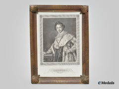 Bavaria, Kingdom. A Framed Engraving Of King Ludwig I, By Karl Barth