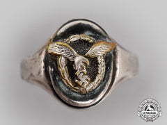 Germany, Luftwaffe. A Pilot’s Badge Ring In Silver