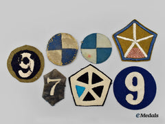 United States. Seven First War Aef Patches Of The Iv, V, Vi And Vii Corps