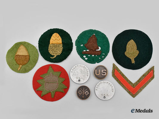 united_states._six_first_war_aef_patches,_two_identification_tags_and_two_collar_disks_l22_mnc1364_072