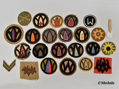 United States. Twenty-Three First War Aef Patches And One Identification Tag