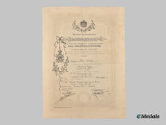 Serbia, Kingdom. An Award Document For The Order Of St. Sava, V Class Knight’s Cross, To Petar Balać