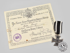 Germany, Imperial. A 1914 Iron Cross Ii Class, With Award Document