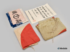 Japan, Empire. A Lot Of Four Cloth Flags & Insignia