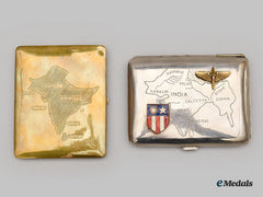 United States. Two China Burma India (Cbi) Theater Cigarette Cases, World War Two