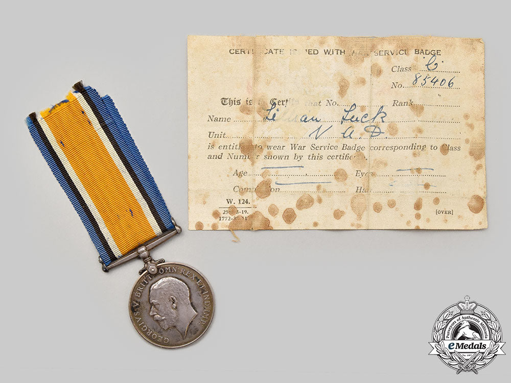 canada,_united_kingdom._a_first_war_british_war_medal_to_a_female_nurse's_aid,_lillian_hirst_luck,_voluntary_aid_detachment_l22_mnc1917_862_1