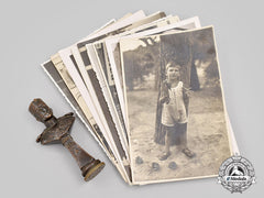 Yugoslavia, Kingdom. A Bronze Stamp Of Alexander I And Photos Of The Karadjordjevic Royal Family