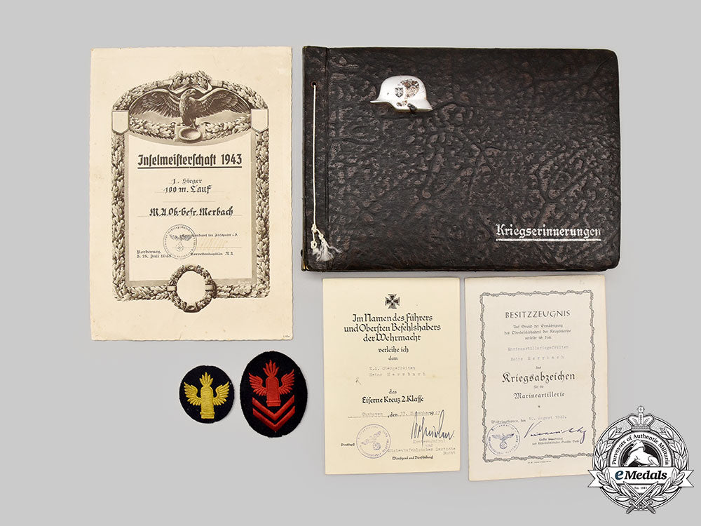 germany,_kriegsmarine._the_photo_album,_award_documents,_and_insignia_of_heinz_merrbach,_coastal_artillery_service_l22_mnc2213_928