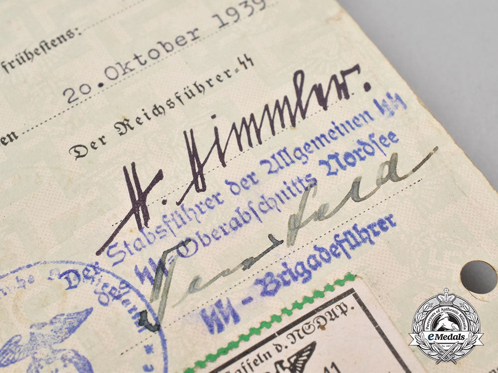 Ss Identity Card Germany, Ss. An Ss Identity Card To Oberscharführer Friedrich Hüsemann ...