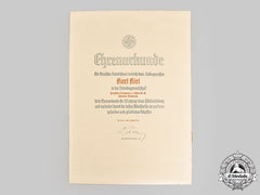 Germany, Daf. A 1943 25-Year Meritorious Labour Certificate To Karl Kiel