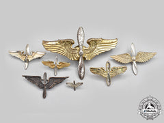 United States. A Lot Of Seven United States Army Air Force Pilot Wings With Propeller