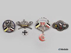 Germany, Imperial; Austria, Empire; Hungary, Kingdom; Turkey, Ottoman Empire. Four First War Patriotic Badges