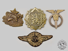 Czechoslovakia, Republic, Socialist Republic: A Lot Of Four Badges