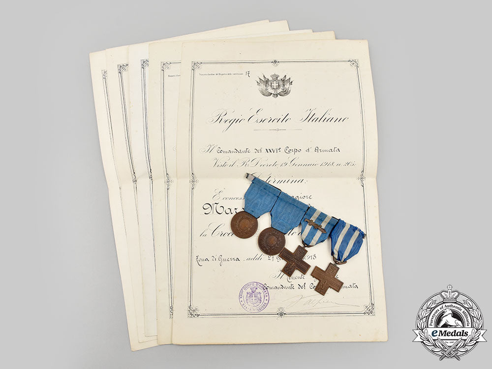 italy,_kingdom._a_double_al_valore_militare_award&_document_group_to_captain_sergio_marselli,26_th_army_corps_l22_mnc2589_299