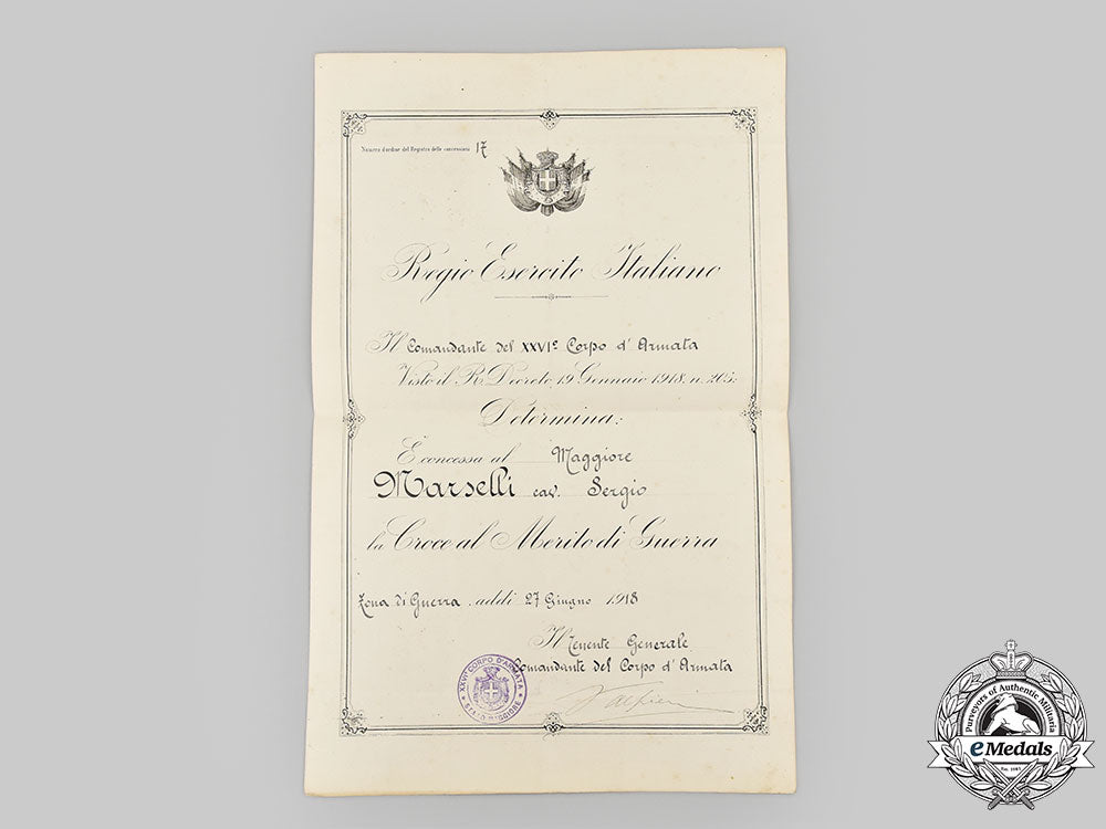 italy,_kingdom._a_double_al_valore_militare_award&_document_group_to_captain_sergio_marselli,26_th_army_corps_l22_mnc2595_302