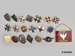 International. A Mixed Lot Of European Badges And Insignia