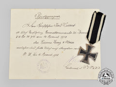 Germany, Imperial. A 1914 Iron Cross Ii Class, With Award Document To Karl Dittert