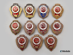Russia, Soviet Union. A Lot Of Mixed Great Patriotic War Excellency Badges