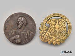 Austria, Empire. A Medallion Mocking Gabriele D’annunzio & A Medal For The Federal Gymnastics Festival, 1930