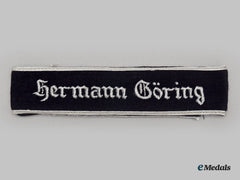 Germany, Luftwaffe. A 1St Fallschirm-Panzer Division Hermann Göring Officer’s Cuff Title, Early Pattern