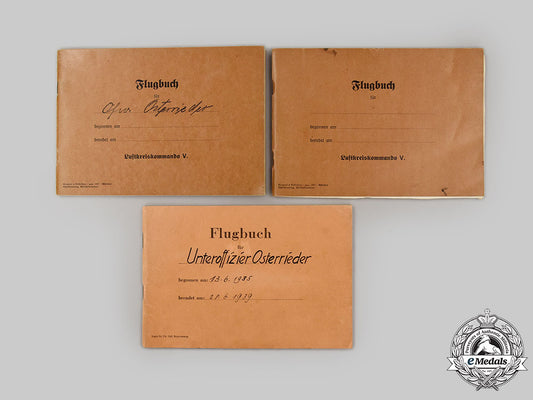 germany,_luftwaffe._a_lot_of_three_flugbücher_to_max_osterrieder,_honour_goblet_recipient_l22_mnc3167_229_1_2_1