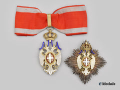 Serbia, Kingdom. An Order Of The White Eagle, Grand Officer Set By Bertrand, C. 1916