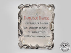 Spain, Spanish State. A Commemorative Plaque To Francisco Franco From The City Of Arrecife