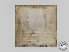 Spain, Spanish State. A 1970 Province Of Barcelona Board Of Physical Education And Sports Commemorative Plaque To Francisco Franco