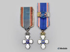 Iceland, Republic. Two Miniature Icelandic Orders Of The Falcon, Type II (1944-On)