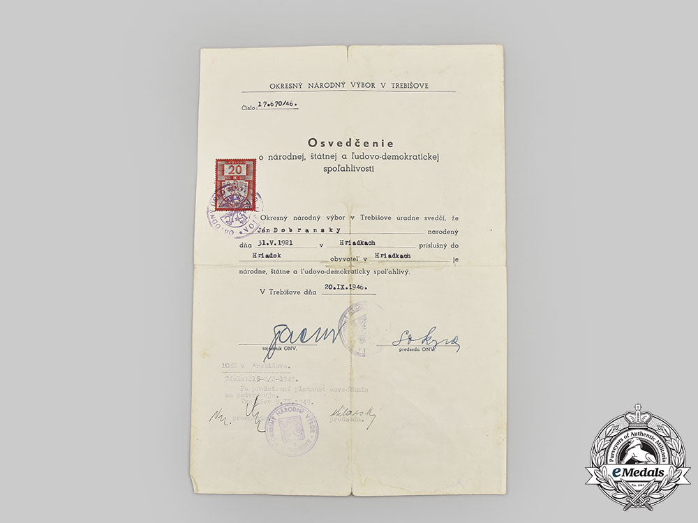 czechoslovakia,_republic;_slovakia,_independent_state._second_war_and_post_second_war_papers_attributed_to_czech_army_and_volkswagen_factory_worker_jan_dobransky_l22_mnc3626_800