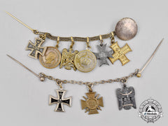 Germany, Weimar Republic. A Pair Of Miniature Medal Chains For First World War And Freikorps Service