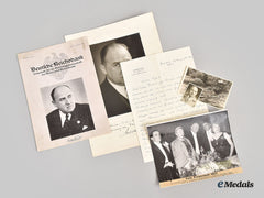 Germany, Third Reich. A Mixed Lot Of Signed Paper Items From The Estate Of Reichsminister Walther Funk
