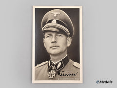 Germany, Ss. A Signed Postcard Of Ss-Standartenführer Otto Kumm