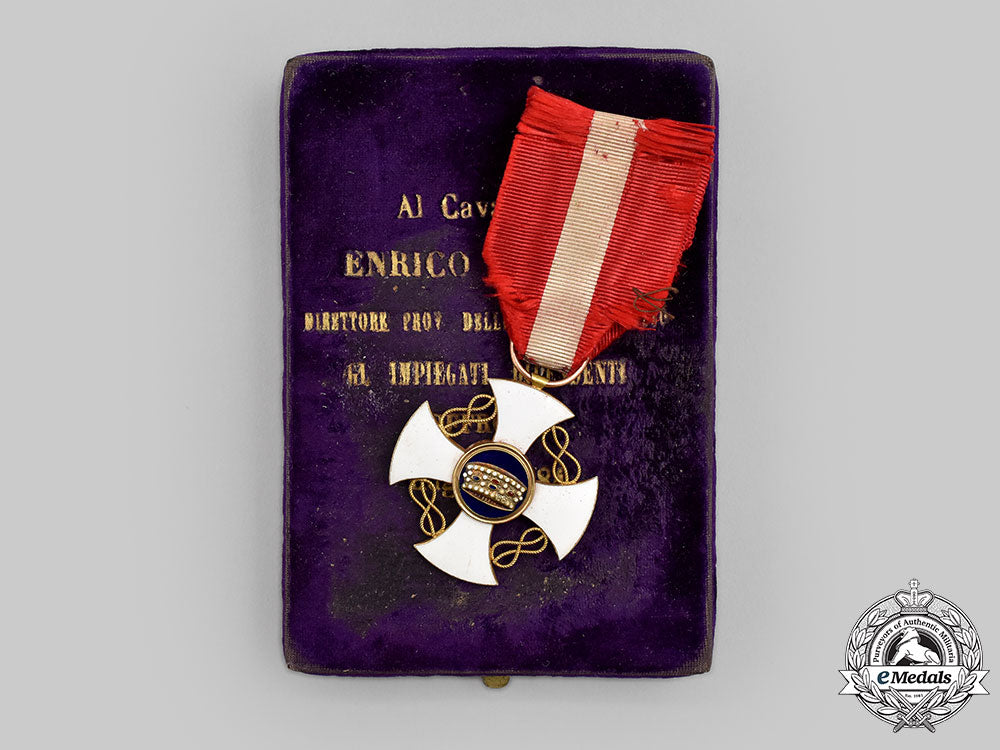 italy,_kingdom._an_order_of_the_crown_of_italy,_v_class_knight,_cased,_named_to_knight_enrico_orengo_in1884_l22_mnc4526_246_1_1