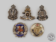 Canada, United Kingdom. A Lot Of First And Second War Sweetheart Badges