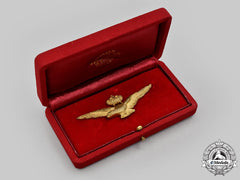 Italy, Kingdom. A Royal Air Force Pre-1943 Pilot Badge With Case By Johnson