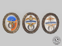 Czechoslovakia, Socialist Republic. A Post Second War Set Of Three Air Force Commemorative Badges
