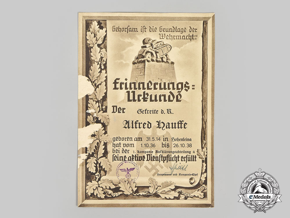 germany,_heer._a_pair_of_award_documents_to_gefreiter_alfred_hauffe,_aufklärungs-_abteilung4_l22_mnc4704_481