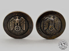 Germany, Third Reich. A Set Of Silver Cuff Links Presented To Otto Meissner By Reichsminister Joachim Von Ribbentrop