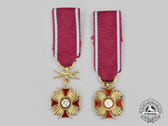 Poland, Second Republic. Two Spink-made Miniature Crosses of Merit, I Class Gold Grade, c.1941