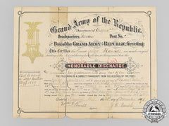 United States. A Grand Army Of The Republic Document, With "Honorable Discharge" Altered To Read "Transfer Card"