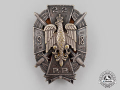 Poland, Ii Republic. A 22Nd Infantry Regiment Badge, By R.dalkowski