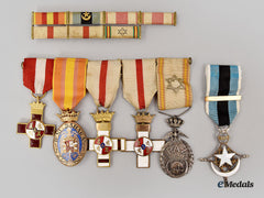 Spain, Fascist State. An Officer’s Medal Bar For The Morocco And Sahara Campaigns