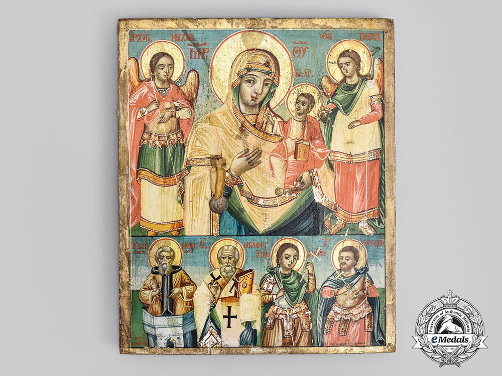 bulgaria,_kingdom._an_icon_of_christ_and_the_theotokos_with_selected_saints,_c.1825_l22_mnc5388_874_1_1