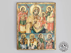 Bulgaria, Kingdom. An Icon Of Christ And The Theotokos With Selected Saints, C.1825