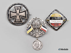 Germany, Imperial. A Lot Of Three Patriotic First War Pins