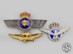 Spain, Kingdom; Italy, Republic. Three Air Force Badges
