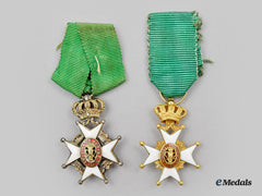 Sweden, Kingdom. A Lot Of Two Miniature Orders Of Vasa