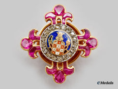 Spain, Kingdom. A Civil Order Of Alfonso X The Wise, Miniature Star In Gold And Diamonds, C.1935