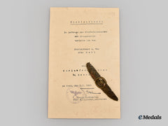 Germany, Kriegsmarine. A Naval Front Clasp, With Award Document To Oberleutnant Zur See Otto Keil